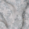 Silver Self Pure Silk Chiffon Fabric 110cm