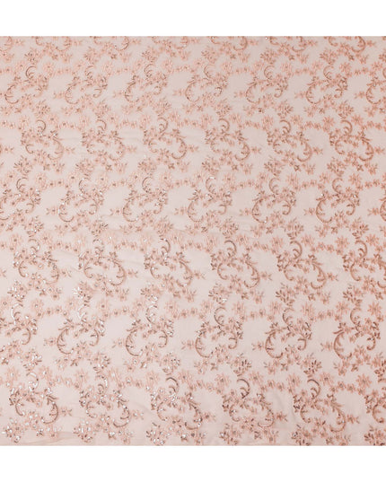 Beige Self Pure Silk Chiffon Fabric 110cm