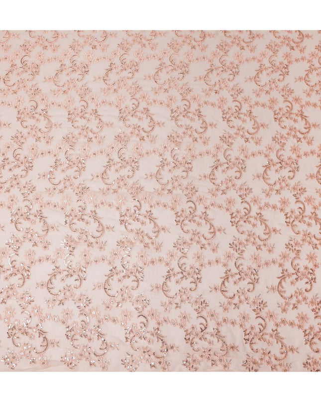 Beige Self Pure Silk Chiffon Fabric 110cm
