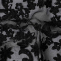 Black Self Pure Silk Chiffon Fabric 110cm