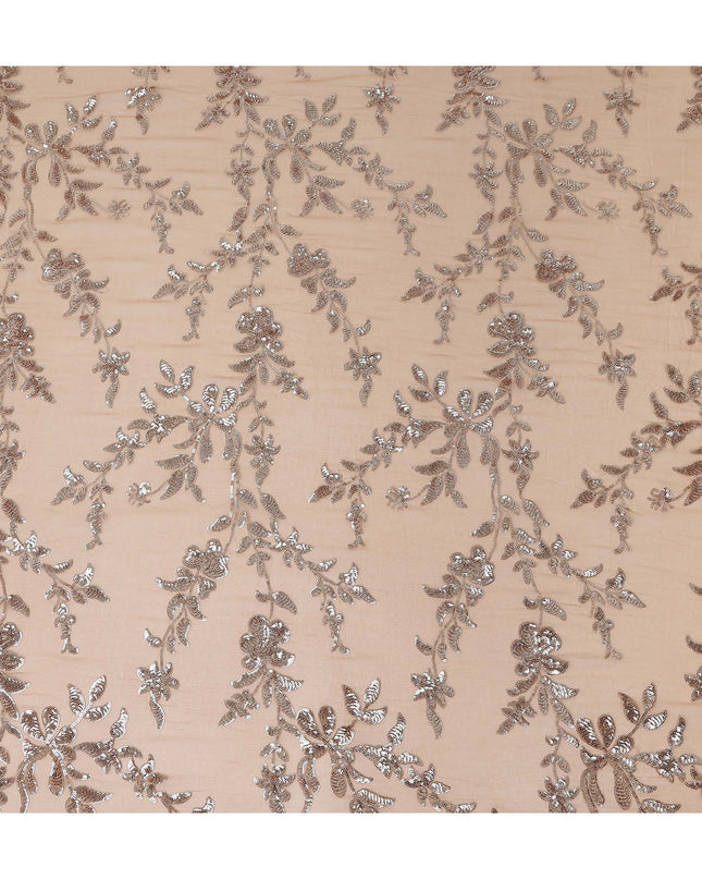 Beige Self Pure Silk Chiffon Fabric 110cm