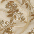 Beige Self Pure Silk Chiffon Fabric 110cm