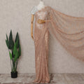 Dusty Peach Rose Gold Chantilly Lace Saree - D31609