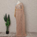Dusty Peach Rose Gold Chantilly Lace Saree - D31609