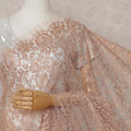 Dusty Peach Rose Gold Chantilly Lace Saree - D31609
