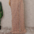 Dusty Peach Rose Gold Chantilly Lace Saree - D31609