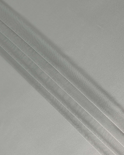 Platinum Silver Plain Silk Lame Fabric 110cm