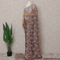 Dusty Rose Taupe French Chantilly Lace Saree 5.5m