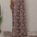 Dusty Rose Taupe French Chantilly Lace Saree 5.5m