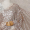 Champagne Taupe French Chantilly Lace Saree