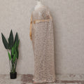 Warm Champagne Beige French Chantilly Lace Saree
