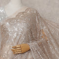 Warm Champagne Beige French Chantilly Lace Saree