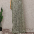 Moss Sage Green French Chantilly Lace Saree 5.5m