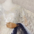 Ivory to Navy Blue Ombre Ombre Chantilly Saree - D31633