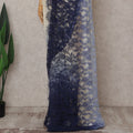 Ivory to Navy Blue Ombre Ombre Chantilly Saree - D31633