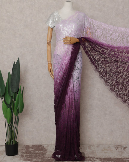 Soft Lavender To Plum Purple Ombre Saree | Regal Fabrics
