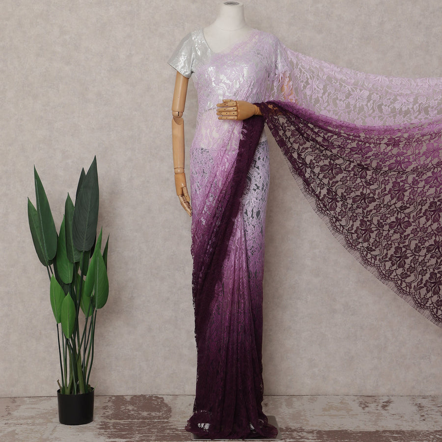 Soft Lavender To Plum Purple Ombre Saree | Regal Fabrics