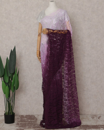 Soft Lavender To Plum Purple Ombre Saree | Regal Fabrics