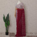 Blush Pink To Deep Wine Red Ombre Lace Saree | Regal Fabrics