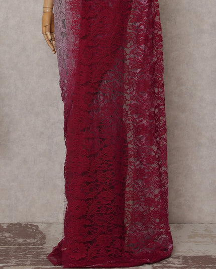 Blush Pink To Deep Wine Red Ombre Lace Saree | Regal Fabrics