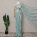 Mint Seafoam Green Chantilly Lace Saree - D31610