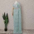 Mint Seafoam Green Chantilly Lace Saree - D31610