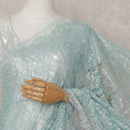 Mint Seafoam Green Chantilly Lace Saree - D31610