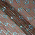 Brown Teal Leaf Embroidery Voile Thobe 4.5m