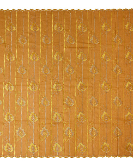 Orange Leaf Embroidery Cotton Voile Thobe 4.5m