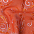 Orange Floral Embroidery Cotton Voile Thobe 4.5m