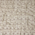 Beige Floral Embroidery Cotton Voile Thobe 4.5m