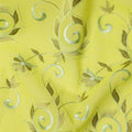 Yellow Floral Embroidery Cotton Voile Thobe 4.5m