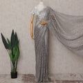 Silver Grey French Chantilly Lace Saree 110cm
