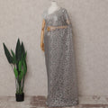 Silver Grey French Chantilly Lace Saree 110cm