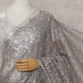 Silver Grey French Chantilly Lace Saree 110cm
