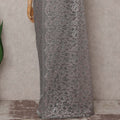 Silver Grey French Chantilly Lace Saree 110cm