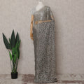 Pewter Grey French Chantilly Lace Saree Piece