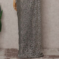 Pewter Grey French Chantilly Lace Saree Piece