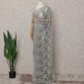 Silver Grey French Chantilly Lace Saree 5.5m