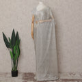 Pearl White French Chantilly Lace Saree 110cm