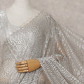 Pearl White French Chantilly Lace Saree 110cm