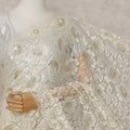 Beige French Chantilly Lace Saree | Regal