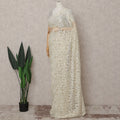 Antique Ivory French Chantilly Lace Saree Piece