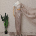 Champagne Gold French Chantilly Lace Saree 110cm