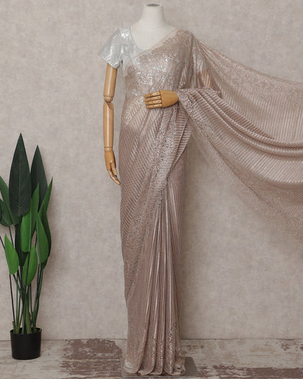 Champagne Gold French Chantilly Lace Saree 110cm