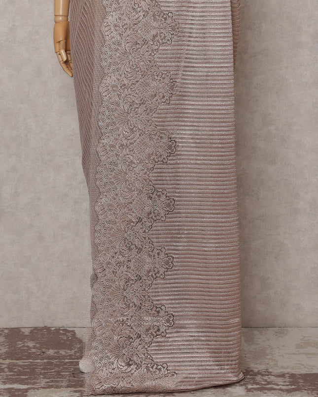 Champagne Gold French Chantilly Lace Saree 110cm