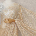 Pale Apricot French Chantilly Lace Saree 5.5m