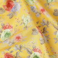 Buy Yellow Bouquet Design Cotton Lawn 110cm