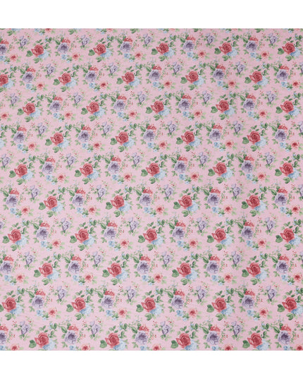 Buy Pink Bouquet Design Cotton Lawn 110cm