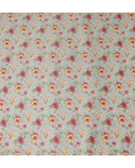 Buy White Bouquet Design Cotton Lawn 110cm